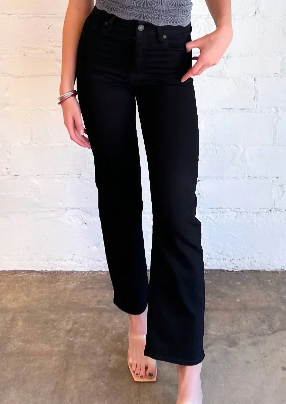 Tracey High Rise Straight Jean In Black