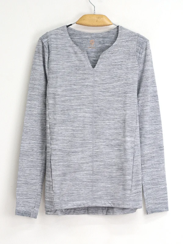 Women's Textured Sports Top,Grey