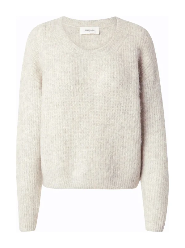 Women's Plain Cropped Sweater,Cream