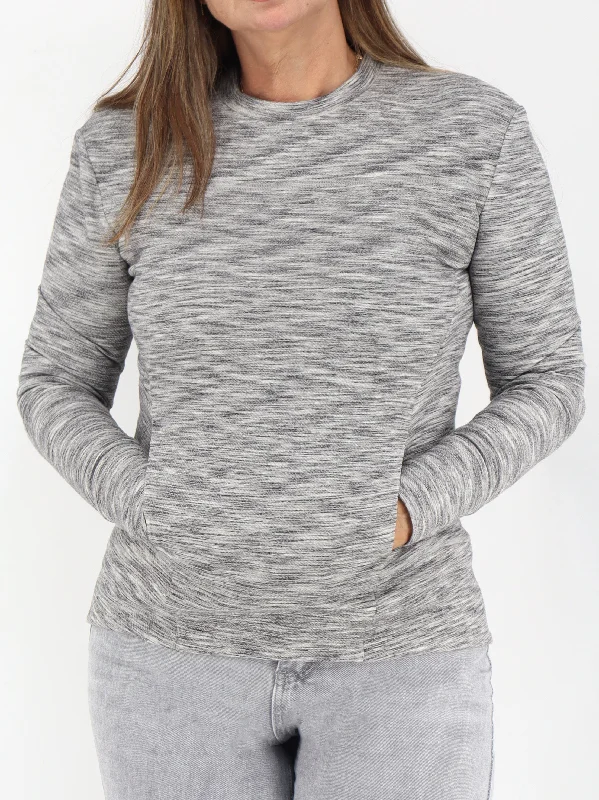 Women's Textured Sports Top,Light Grey