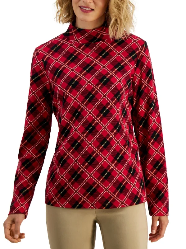 Women's Plaid Top,Red