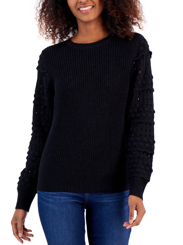 Women's Textured Knit Sweater,Black