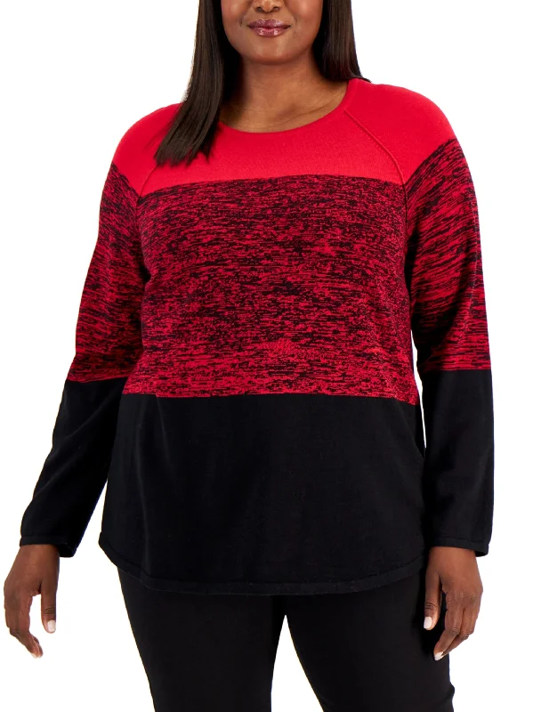 Women's Colorblocked Sweater,Red/Black