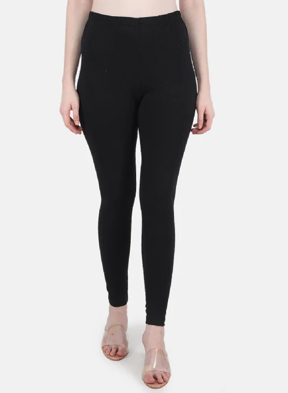 Women Black Solid Legging