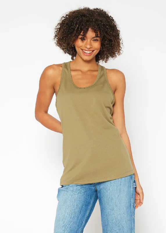 Women's Eco Friendly Reolite Tech Tank Top in Khaki