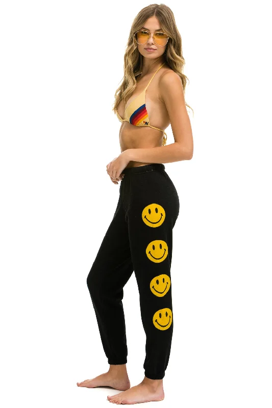 SMILEY 2 LIGHT WEIGHT SWEATPANTS - BLACK