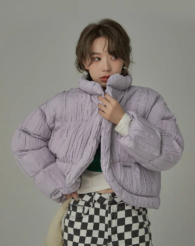 Pastel Digression Wrinkled Padded Jacket