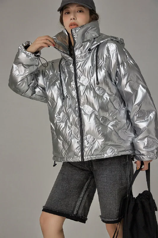 Metallic Cherries Padded Jacket