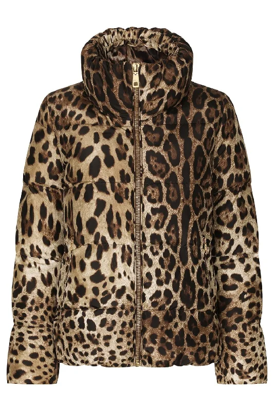 Leopard Long Down Jacket